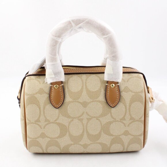NWT Coach Mini Rowan Crossbody in Signature Canvas & Leather w/ Detachable Strap - Picture 3 of 10